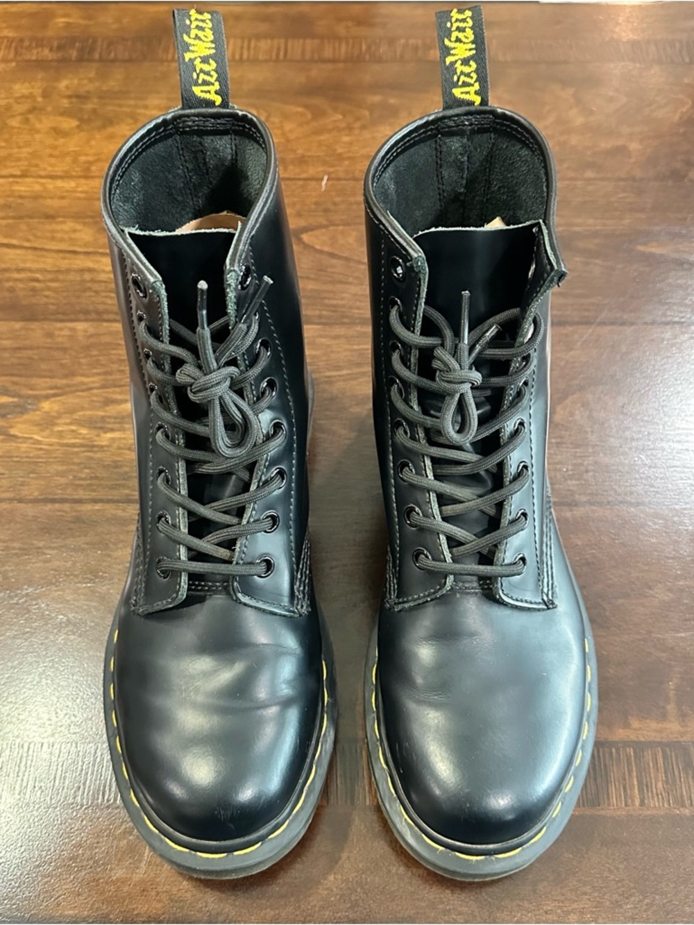 Dr. Martens Women's Black Leather 8-Eye Lace-Up Boots